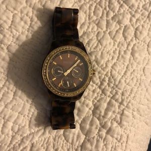 Fossil Gold Turtle Shell Watch *NEEDS BATTERY
